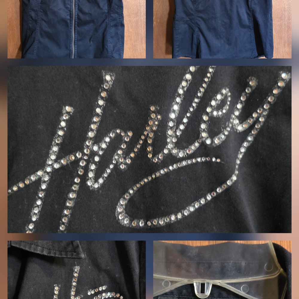 Harley Black Shirt with Rhinestone Detail
